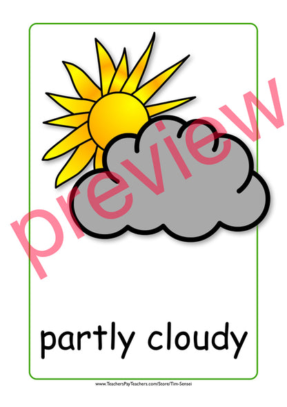 English Weather Flash Cards | Digital Download