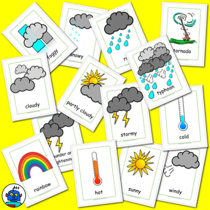 English Weather Flash Cards | Digital Download