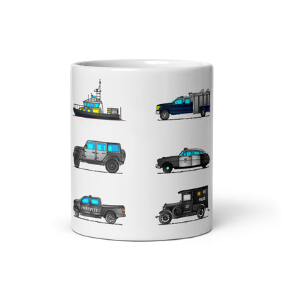 Police Vehicles Mug M070