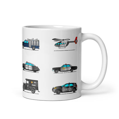 Police Vehicles Mug M070